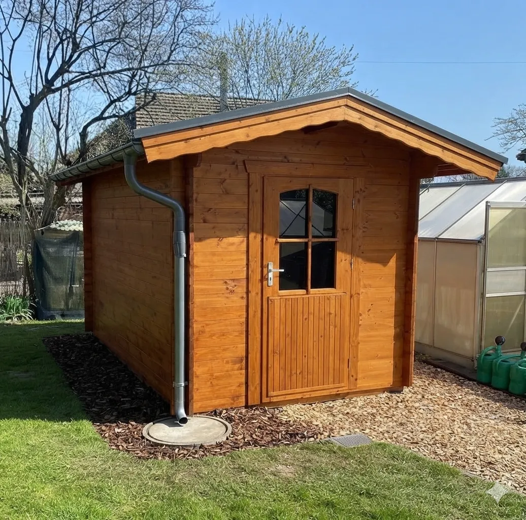 Gartenhaus mit Holzschutz und neuer Traufkante